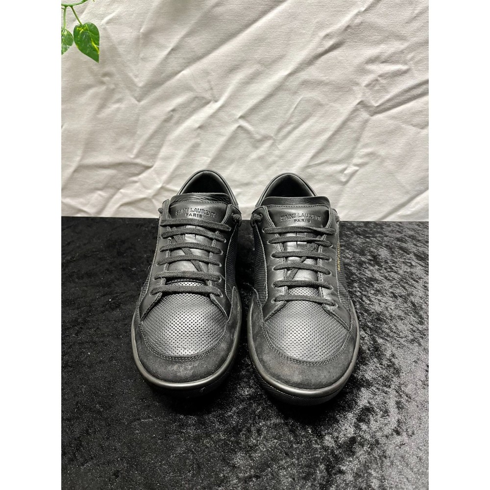 Black Saint Laurent leather sneaker men Size 42